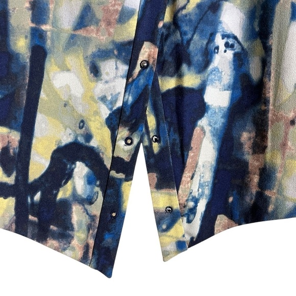 RACHEL Rachel Roy Skirt Size 4 Blue Printed Hardware-Detail Envelope Pencil - Picture 4 of 14